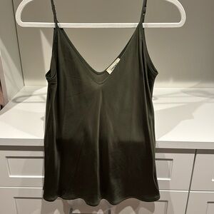 L’AGENCE Army Green silk Cami